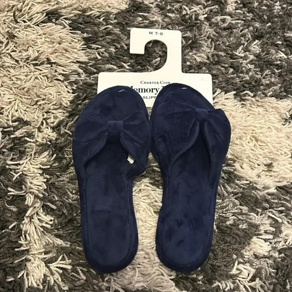 Blue Charter Club Memory Foam Slippers - Picture 1 of 4